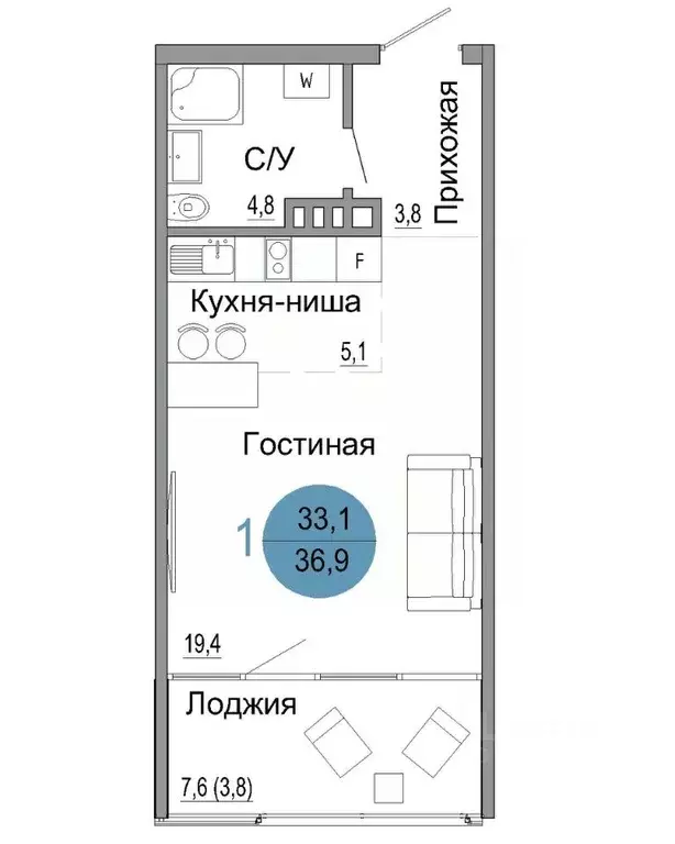 1-к кв. Крым, Керчь Белый город жилой комплекс (36.9 м) - Фото 0