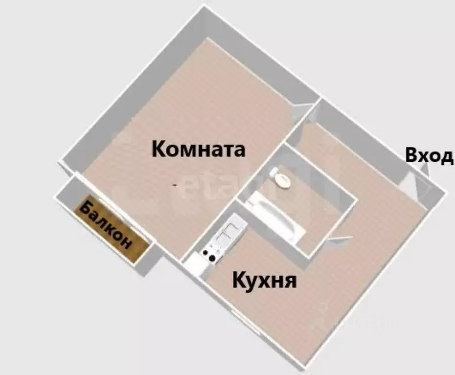 1-к кв. Сахалинская область, Южно-Сахалинск Тихоокеанская ул., 28 ... - Фото 2