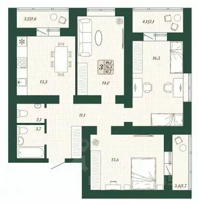 3-к кв. Самарская область, Волжский район, Смышляевка городское ... - Фото 1