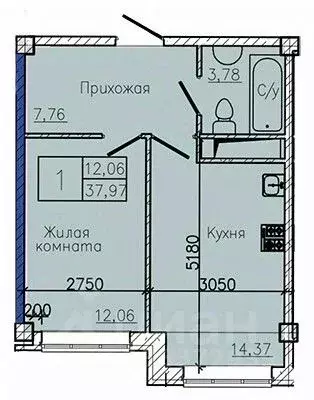 1-к кв. Ставропольский край, Пятигорск  (38.63 м) - Фото 1