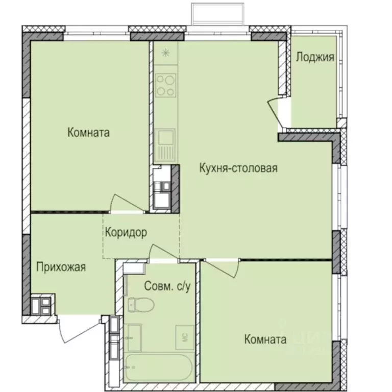 2-к кв. Удмуртия, Ижевск Автопроизводство жилрайон, Норвежский Лес ... - Фото 1