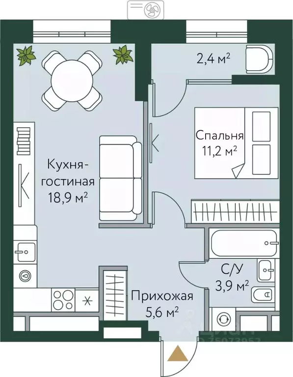 1-к кв. Волгоградская область, Волгоград Новосибирская ул., 74 (42.0 ... - Фото 0