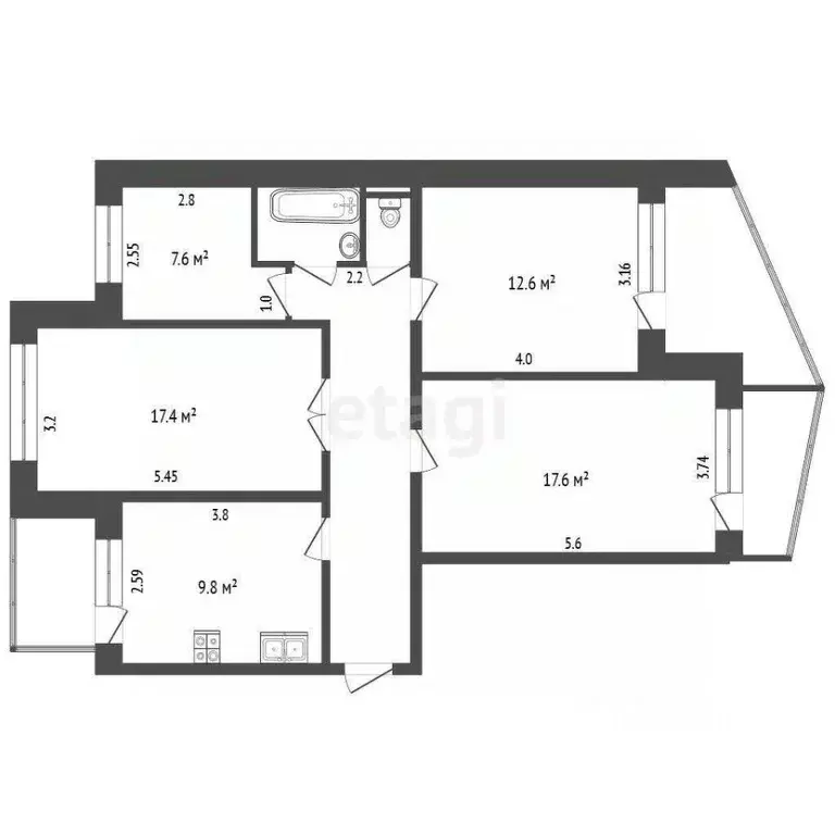 4-к кв. Крым, Симферополь ул. Героев Сталинграда (85.0 м) - Фото 2