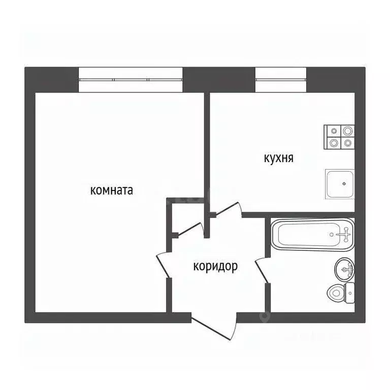 1-к кв. Воронежская область, Воронеж ул. Туполева, 27 (21.8 м) - Фото 2