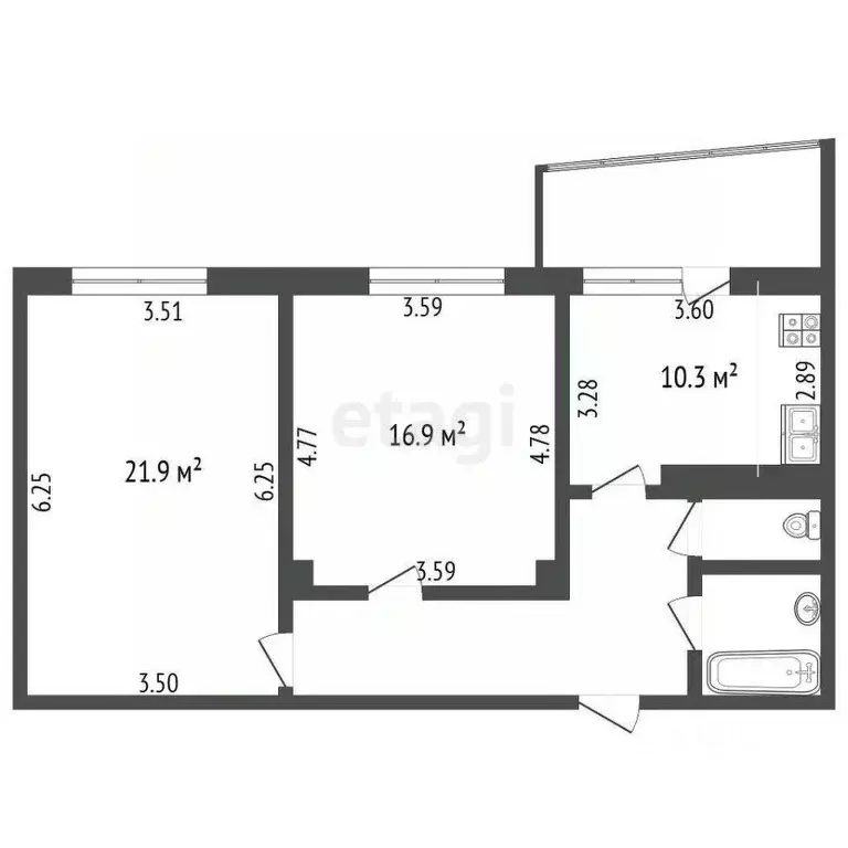 2-к кв. Белгородская область, Белгород Садовая ул., 6 (65.0 м) - Фото 1