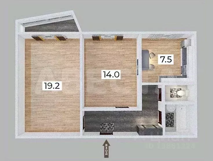2-к кв. Омская область, Омск Взлетная ул., 1А (53.0 м) - Фото 1