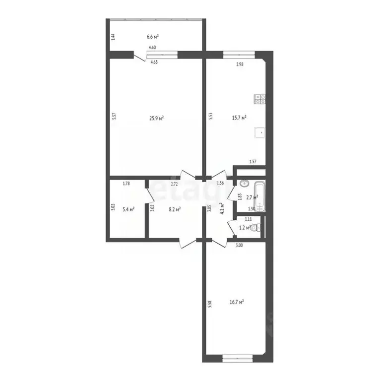 2-к кв. Тюменская область, Тюмень ул. Жуковского, 88/1 (80.0 м) - Фото 1
