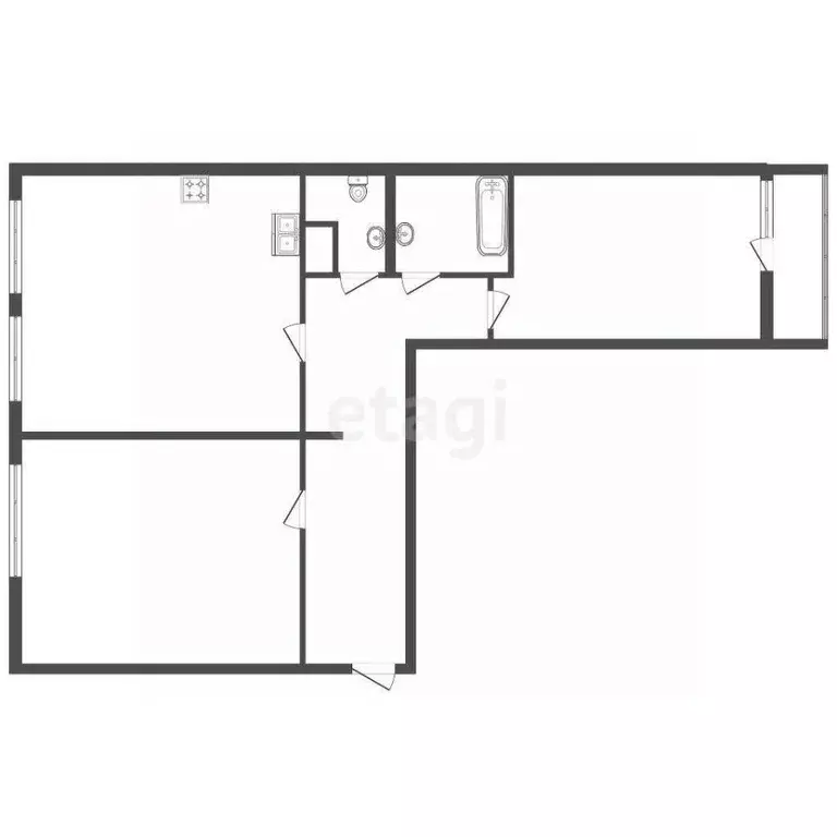 2-к кв. Ленинградская область, Всеволожский район, Заневское городское ... - Фото 2