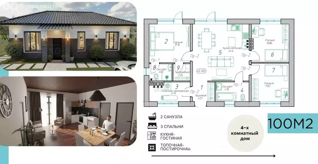 Дом в село Ямное, Каменная улица (100 м) - Фото 1