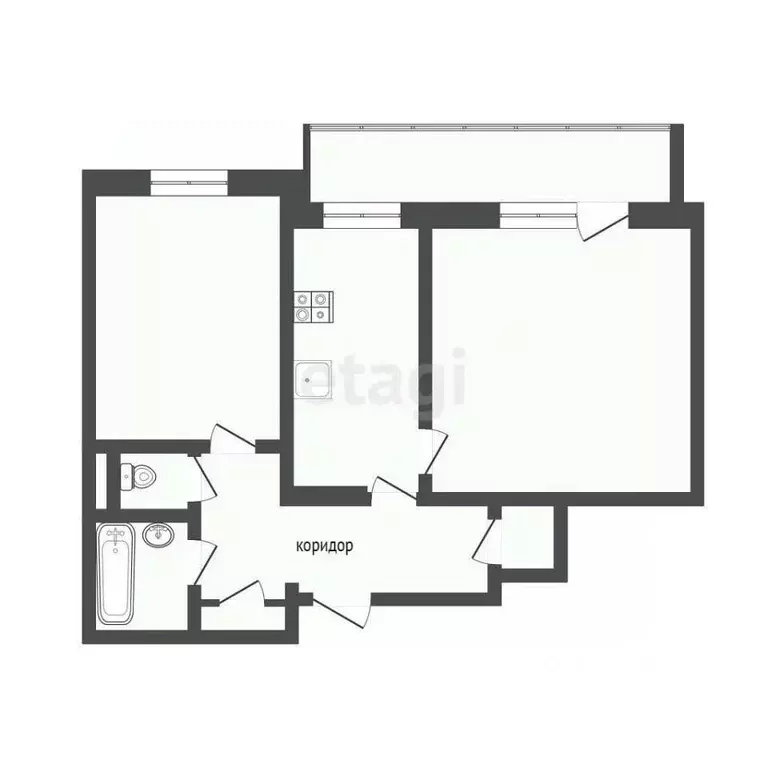2-к кв. Иркутская область, Иркутск ул. Мира, 100 (43.8 м) - Фото 2