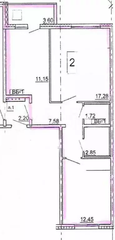 2-к. квартира, 54,5 м, 6/9 эт. - Фото 0