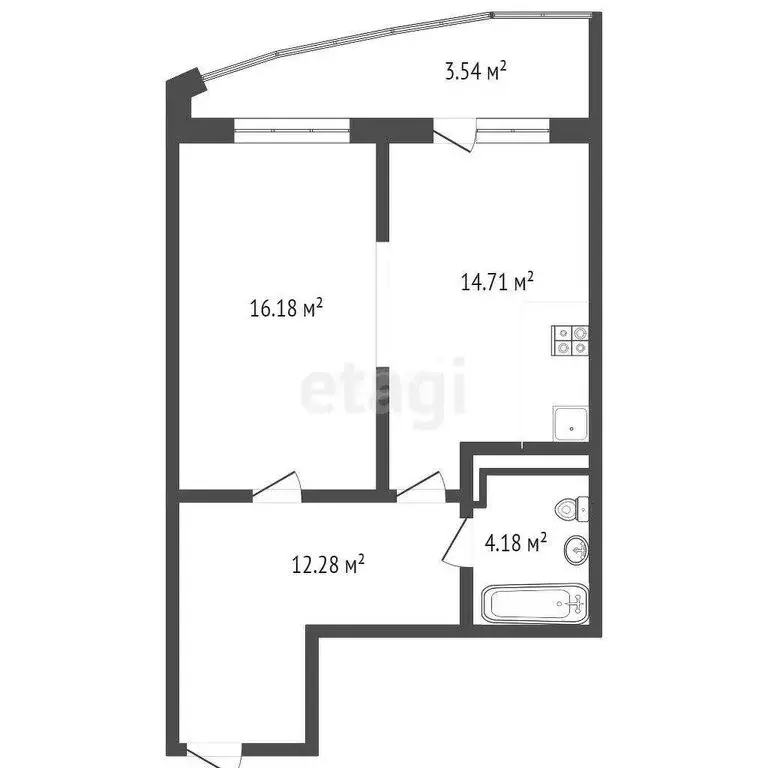 1-комнатная квартира: Краснодар, Воронежская улица, 47Дк1 (46.6 м) - Фото 0