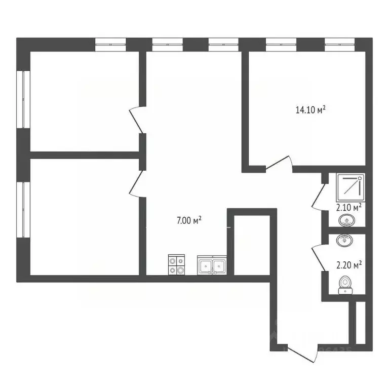 3-к кв. Москва Аминьевское ш., 4Дк3литБ (78.0 м) - Фото 1