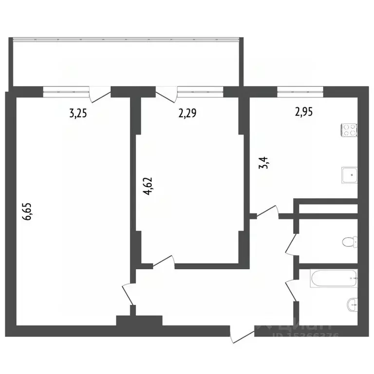2-к кв. Тюменская область, Тобольск 15-й мкр, 32 (55.4 м) - Фото 2