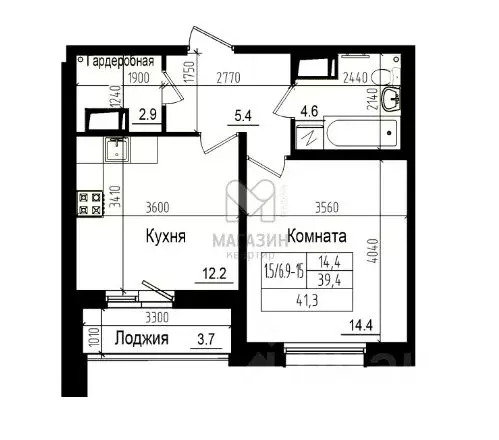 1-к кв. Санкт-Петербург пос. Парголово, дор. Ольгинская, 3/20 (41.3 м) - Фото 0