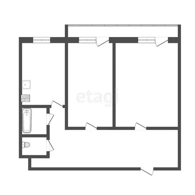 2-комнатная квартира: Томск, проспект Фрунзе, 224 (62 м) - Фото 0