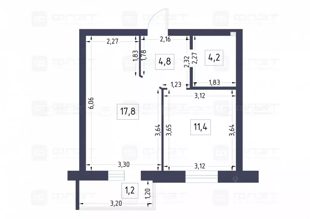 1-к кв. Татарстан, Казань ул. Разведчика Ахмерова, 3 (39.4 м) - Фото 0
