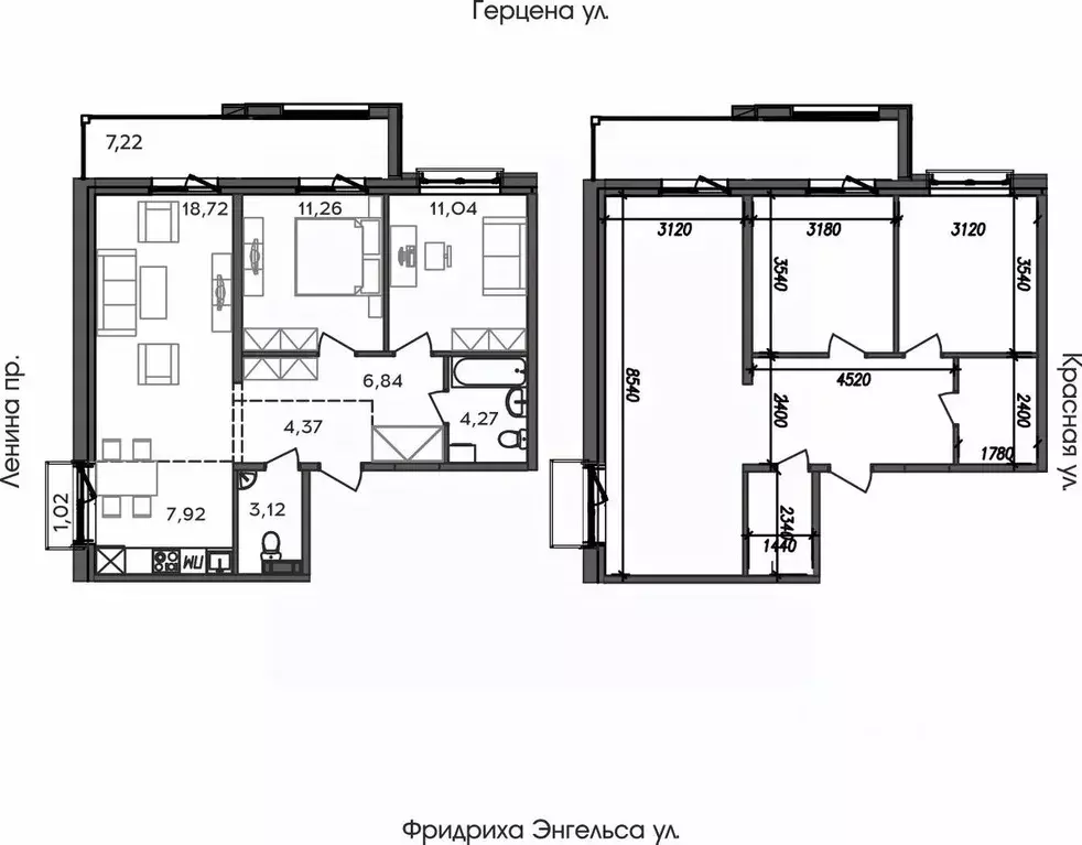 3-к кв. Карелия, Петрозаводск ул. Герцена (75.78 м) - Фото 0