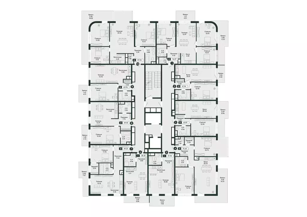 4-комнатная квартира: Алушта, ЖК Парковая Резиденция (87.24 м) - Фото 1