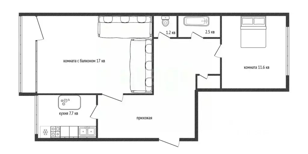 2-к кв. Смоленская область, Ярцево просп. Металлургов, 26 (49.1 м) - Фото 1