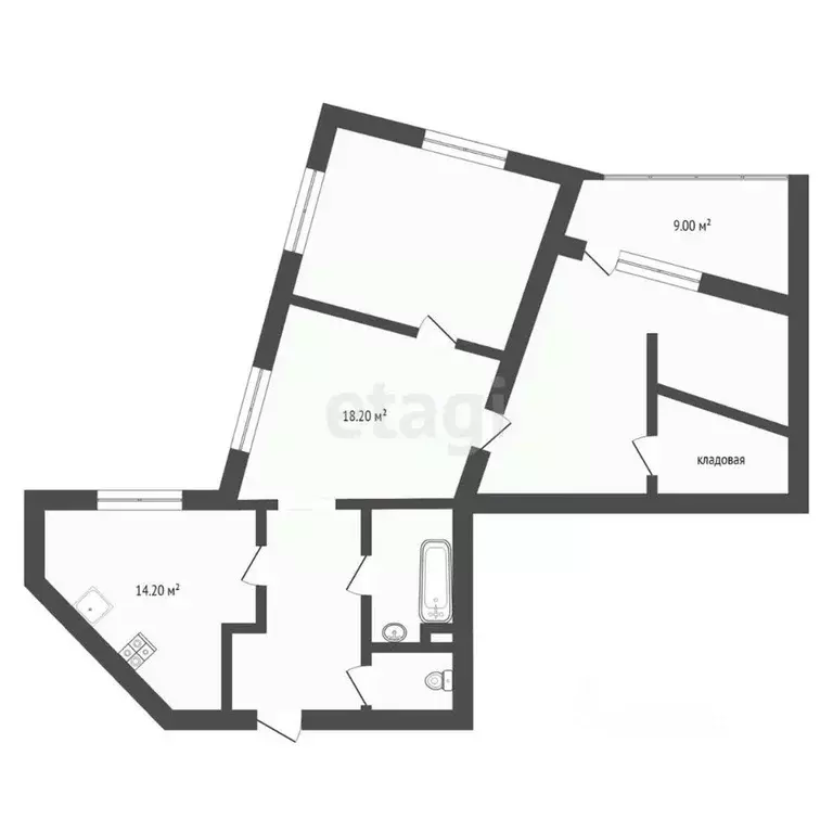 3-к кв. Тюменская область, Тюмень ул. Станислава Карнацевича, 12 (99.5 ... - Фото 2