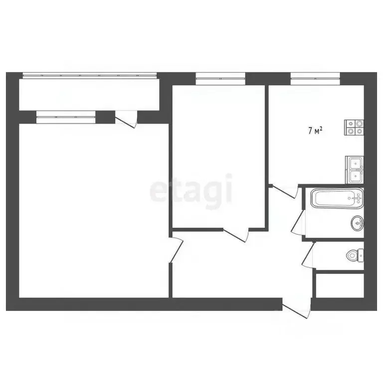 2-к кв. Санкт-Петербург Светлановский просп., 46К1 (45.8 м) - Фото 2