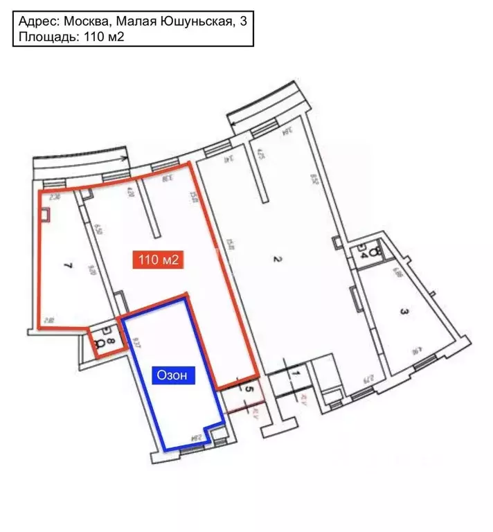 Помещение свободного назначения в Москва Малая Юшуньская ул., 3 (110 ... - Фото 1