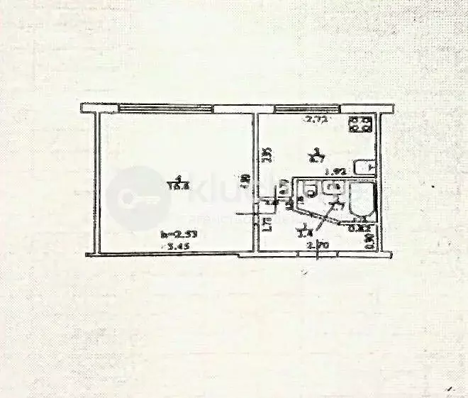 1-к кв. Татарстан, Казань ул. Аделя Кутуя, 6 (29.4 м) - Фото 2
