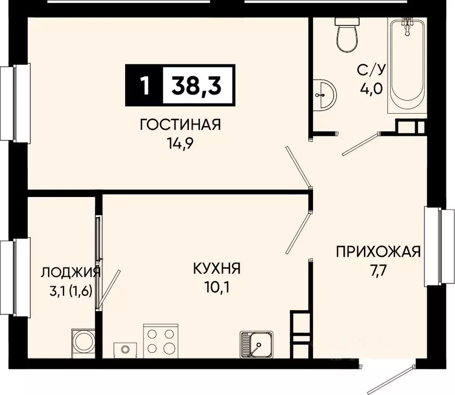 1-к кв. Ставропольский край, Кисловодск городской округ, пос. ... - Фото 0