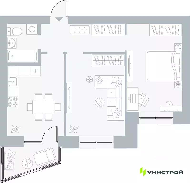 2-к кв. Пермский край, Пермь Рионская ул., 4А (57.35 м) - Фото 1