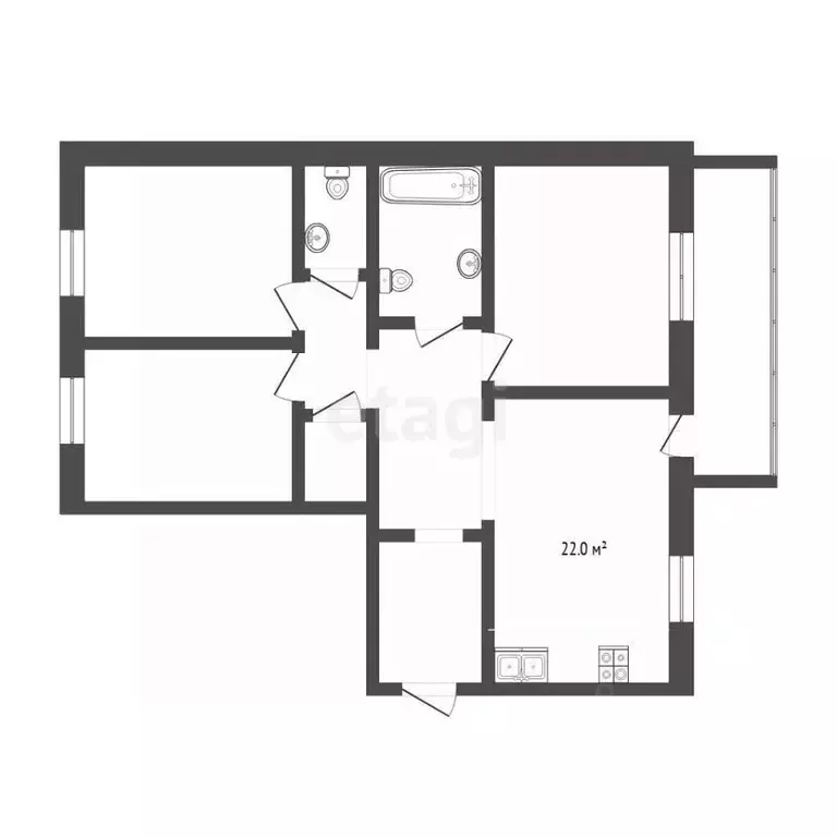3-к кв. Тюменская область, Тюмень ул. Тимофея Кармацкого, 7к1 (100.0 ... - Фото 2