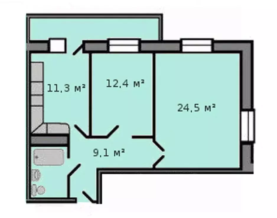 2-к кв. Красноярский край, Красноярск Караульная ул., 39/4 (63.5 м) - Фото 1