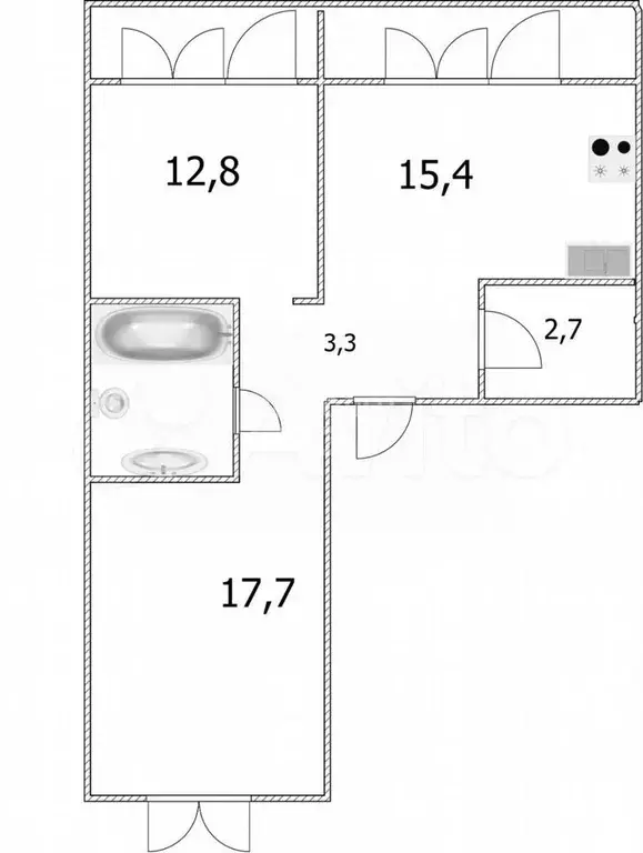 3-к. квартира, 61 м, 1/5 эт. - Фото 0