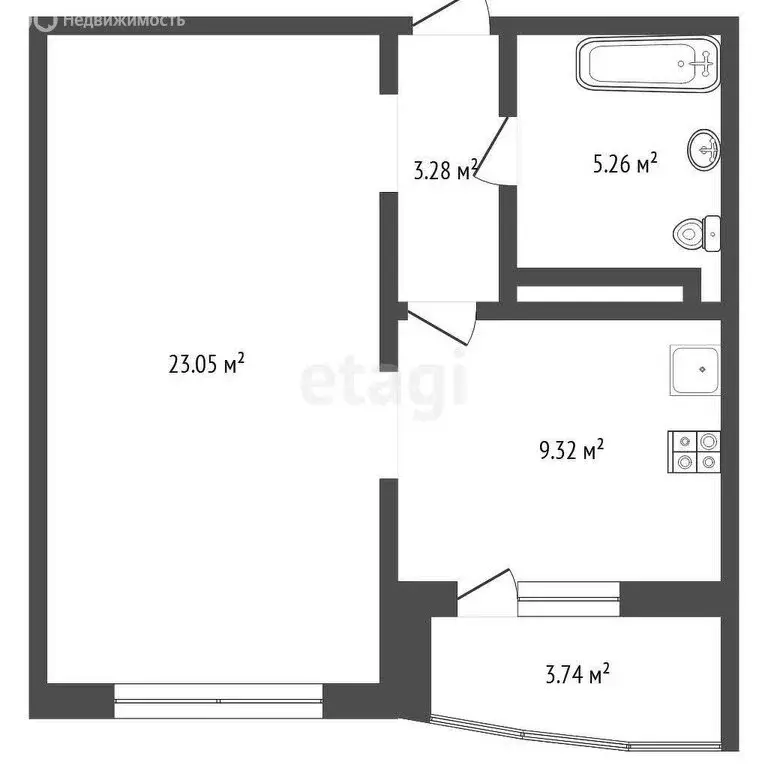 1-комнатная квартира: Тюмень, улица Федюнинского, 62к1 (42 м) - Фото 1