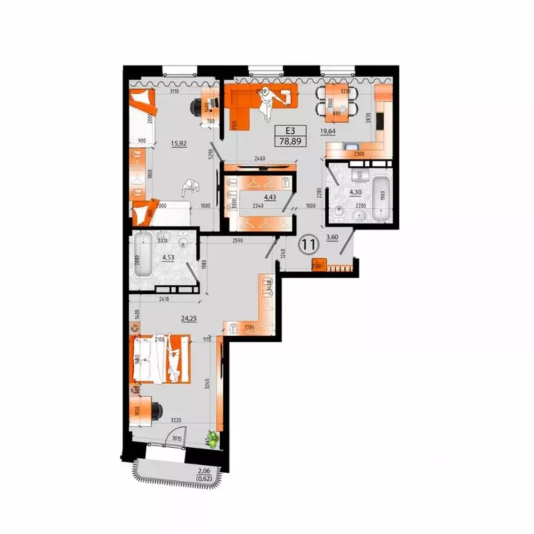 1-к кв. Приморский край, Владивосток Санрайс жилой комплекс (78.27 м) - Фото 2