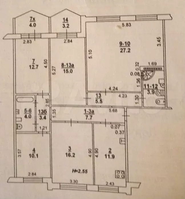 4-к. квартира, 120 м, 3/10 эт. - Фото 0