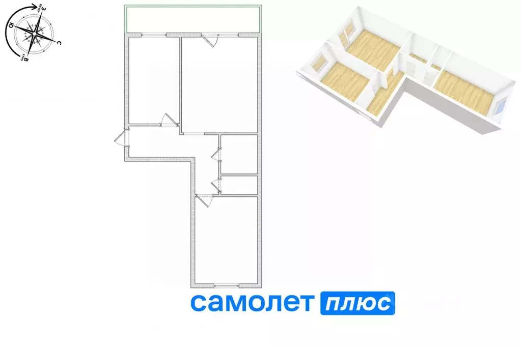 2-к кв. Кемеровская область, Кемерово ул. Серебряный Бор, 25 (52.8 м) - Фото 1