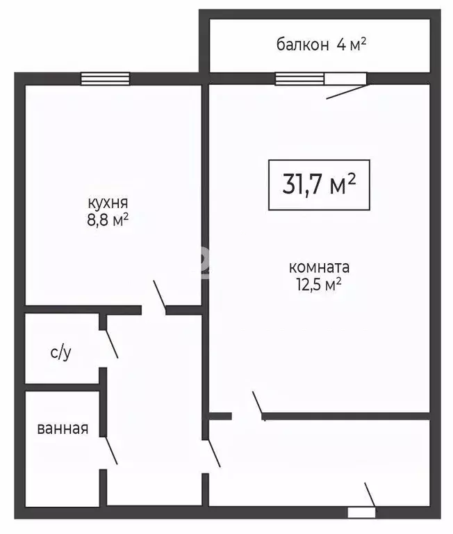 1-к кв. Челябинская область, Челябинск Кыштымская ул., 10а (31.7 м) - Фото 2