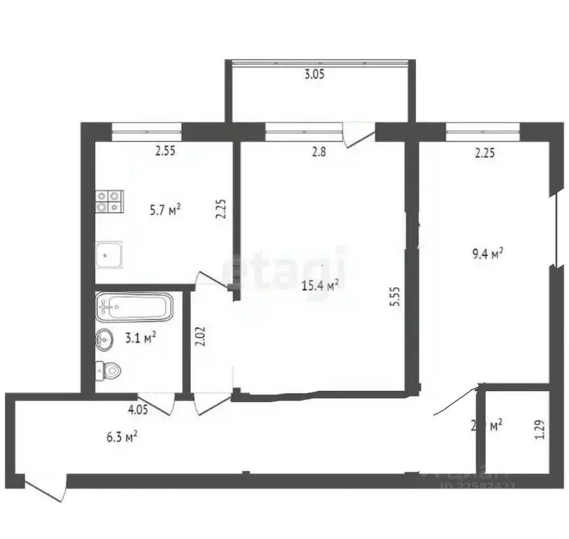 2-к кв. Удмуртия, Ижевск ул. Ленина, 60 (44.0 м) - Фото 2
