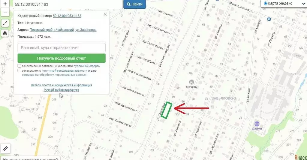 Участок в Пермский край, Чайковский ул. Завьялова (15.72 сот.) - Фото 1