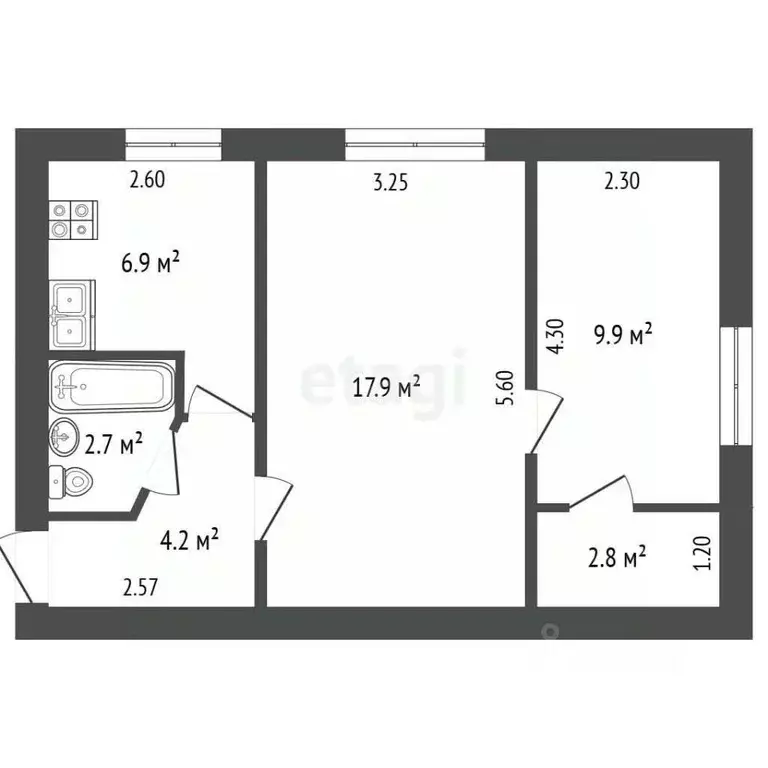 2-к кв. Крым, Ялта муниципальный округ, Гаспра пгт ш. Алупкинское, 34 ... - Фото 1