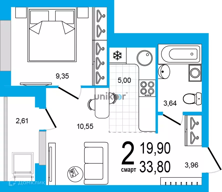 Продаётся 2-к квартира, 33.8 м - Фото 0