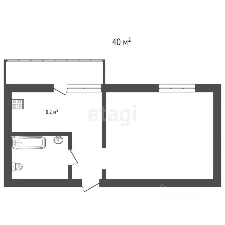1-к кв. Ставропольский край, Пятигорск ул. Булгакова (33.8 м) - Фото 1