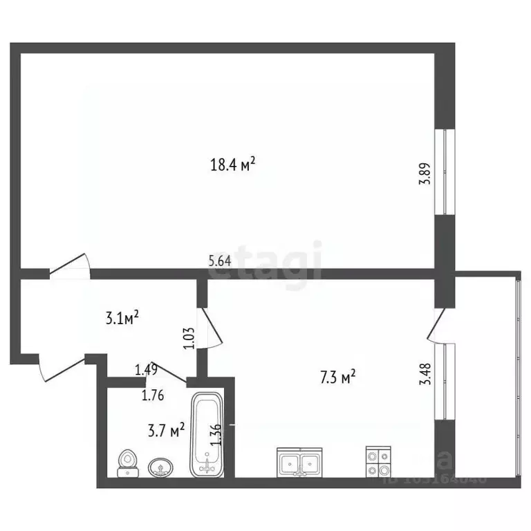 1-к кв. Крым, Феодосия ш. Симферопольское, 41 (32.2 м) - Фото 2