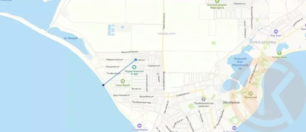 Участок в Крым, Сакский район, Уютненское с/пос, Приморье садовое ... - Фото 1