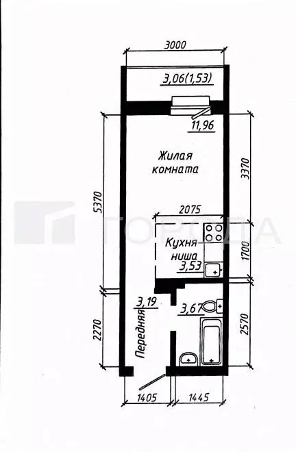 Студия Новосибирская область, Новосибирск ул. Забалуева, 69 (22.35 м) - Фото 1
