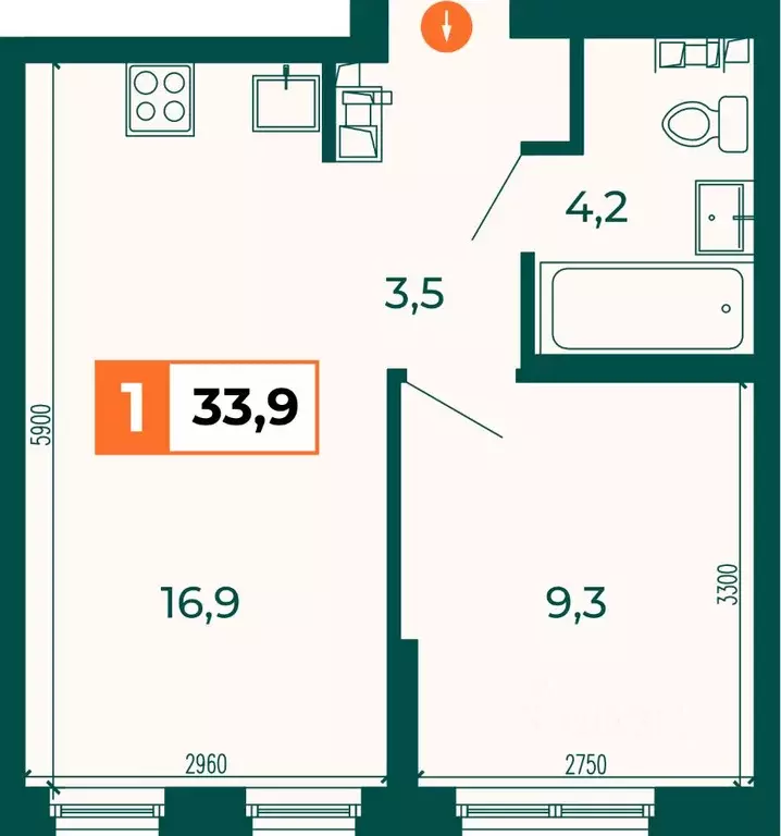 1-к кв. Свердловская область, Екатеринбург ВИЗ жилрайон, Квартал ... - Фото 0
