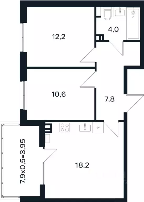 2-к кв. Краснодарский край, Краснодар Новая Елизаветка мкр, ул. Имени ... - Фото 1