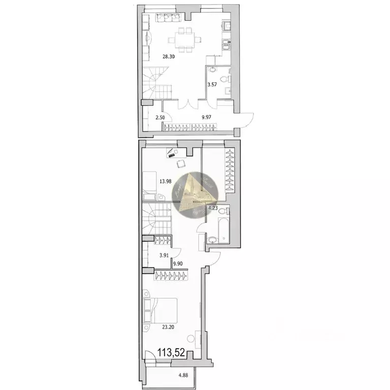 2-к кв. Санкт-Петербург ул. Кустодиева, 5к1 (123.97 м) - Фото 2