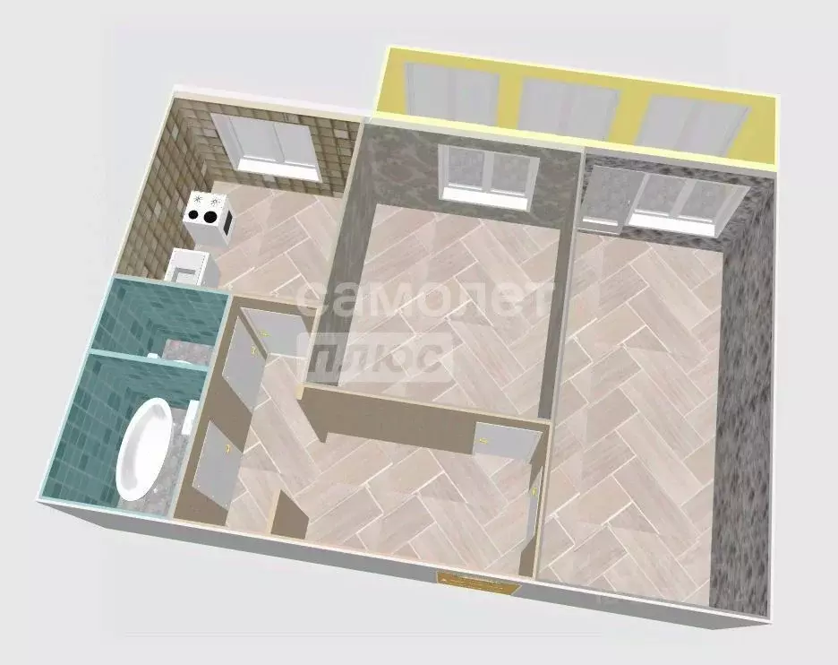 2-к кв. Томская область, Томск ул. Ференца Мюнниха, 26 (54.7 м) - Фото 2